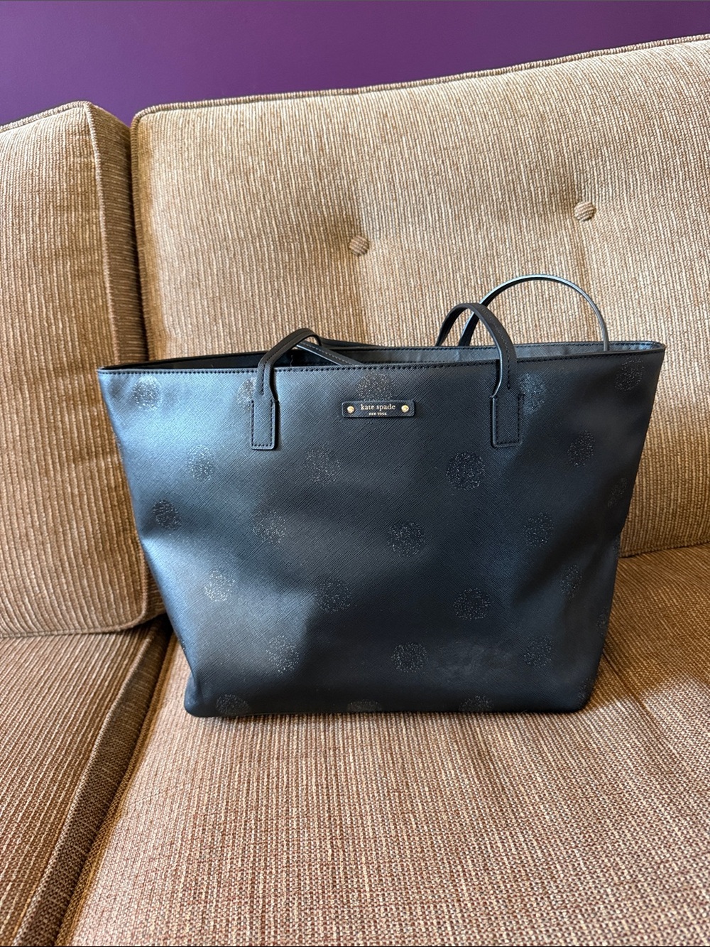 Kate Spade Black and Sparkle Dot Tote
